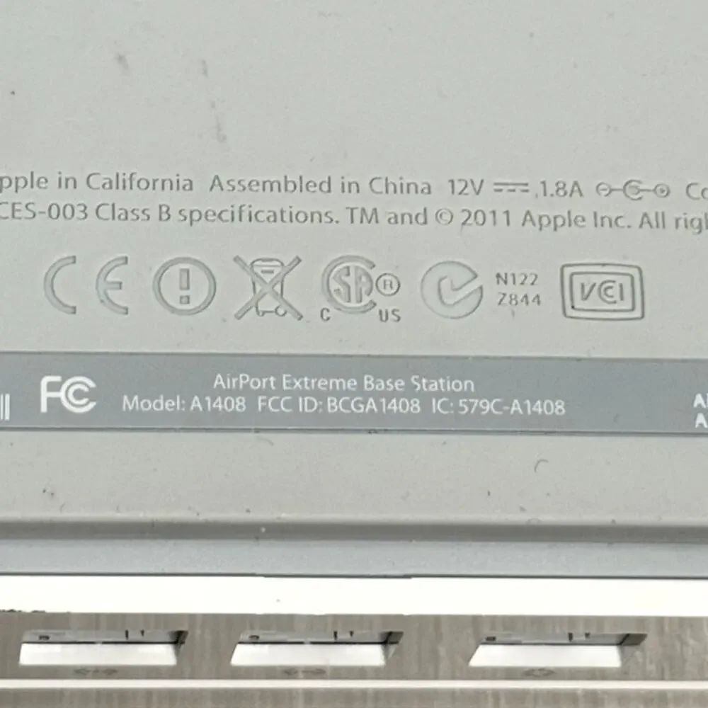 Apple Air Port Extreme Base Station 802 Wifi A1408 - OEM Power Cord & Ethernet